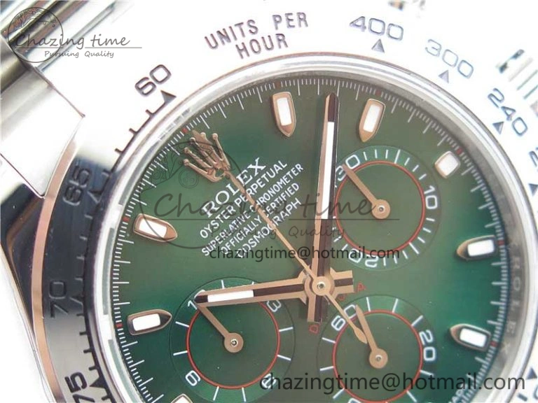 Daytona 116520 SS UBF Best Edition Green Stick Markers Dial on SS Bracelet A7750