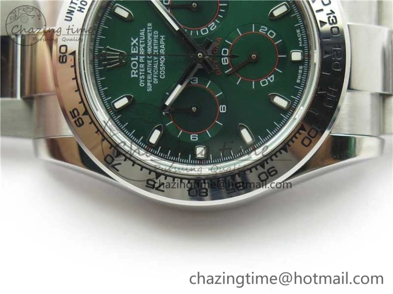 Daytona 116520 SS UBF Best Edition Green Stick Markers Dial on SS Bracelet A7750