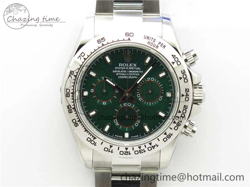 Daytona 116520 SS UBF Best Edition Green Stick Markers Dial on SS Bracelet A7750