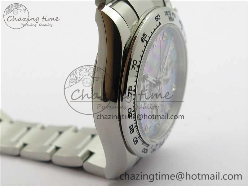 Daytona 116520 SS UBF Best Edition Ice Blue MOP Crystal Markers Dial on SS Bracelet A7750