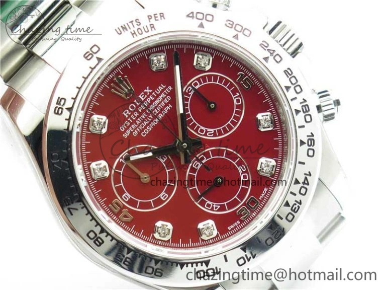 Daytona 116520 SS UBF Best Edition Red Diam Markers Dial on SS Bracelet A7750