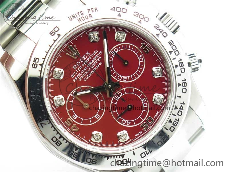 Daytona 116520 SS UBF Best Edition Red Diam Markers Dial on SS Bracelet A7750