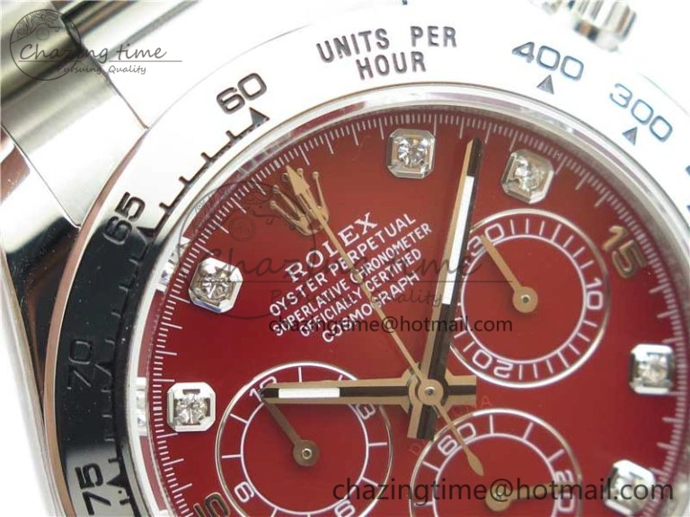 Daytona 116520 SS UBF Best Edition Red Diam Markers Dial on SS Bracelet A7750
