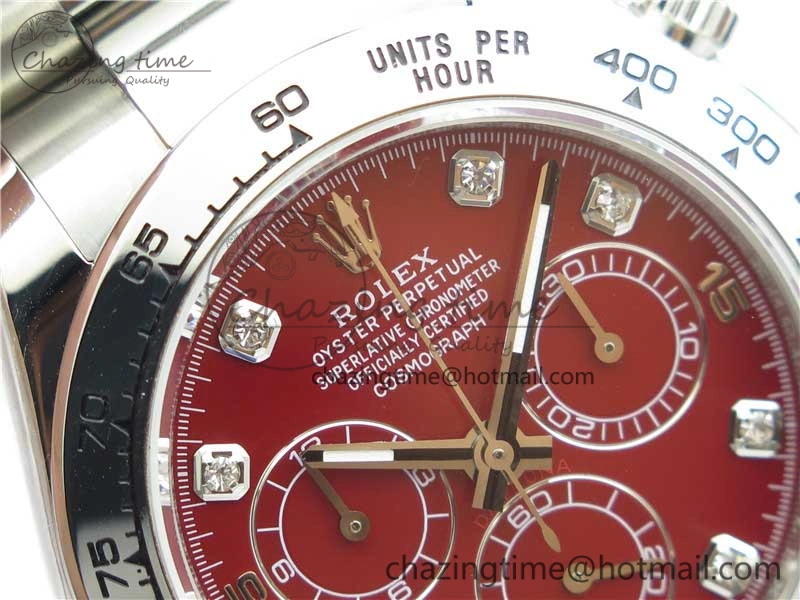 Daytona 116520 SS UBF Best Edition Red Diam Markers Dial on SS Bracelet A7750