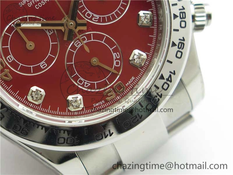 Daytona 116520 SS UBF Best Edition Red Diam Markers Dial on SS Bracelet A7750