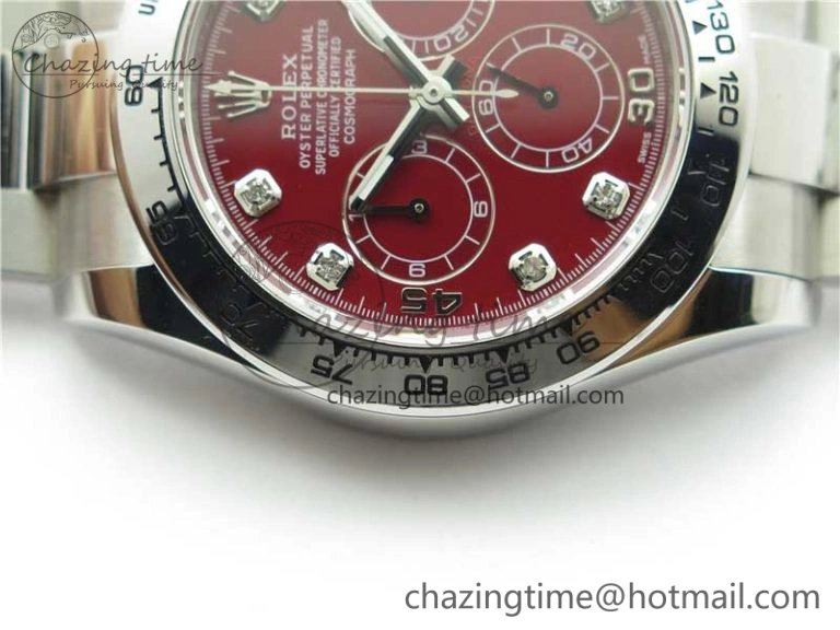 Daytona 116520 SS UBF Best Edition Red Diam Markers Dial on SS Bracelet A7750