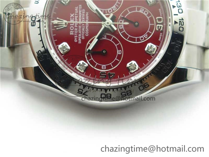 Daytona 116520 SS UBF Best Edition Red Diam Markers Dial on SS Bracelet A7750