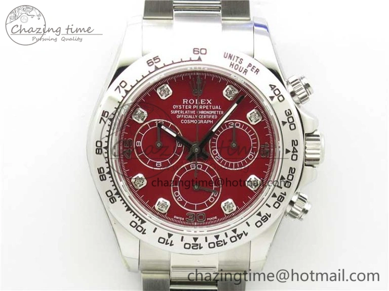 Daytona 116520 SS UBF Best Edition Red Diam Markers Dial on SS Bracelet A7750