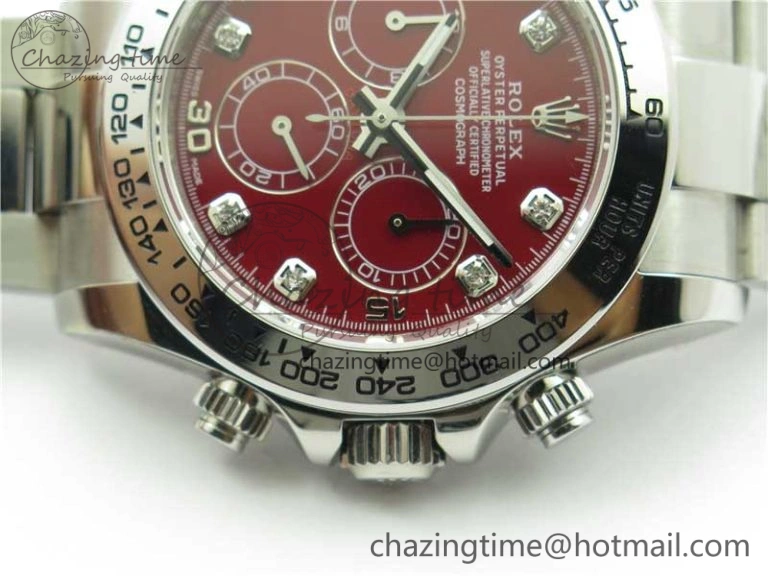Daytona 116520 SS UBF Best Edition Red Diam Markers Dial on SS Bracelet A7750