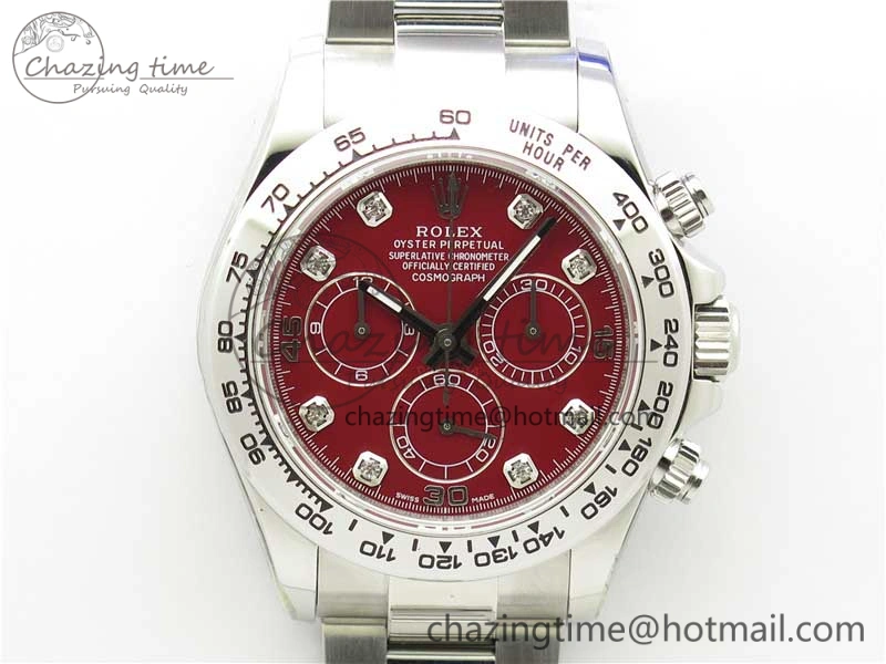 Daytona 116520 SS UBF Best Edition Red Diam Markers Dial on SS Bracelet A7750