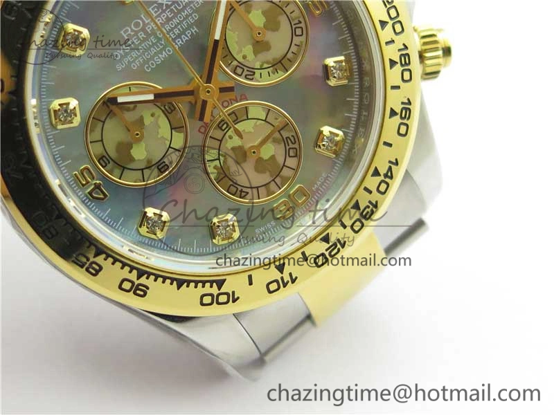 Daytona 116520 SS YG UBF Best Edition Ice Blue MOP Crystal Markers Dial on SS YG Bracelet A7750