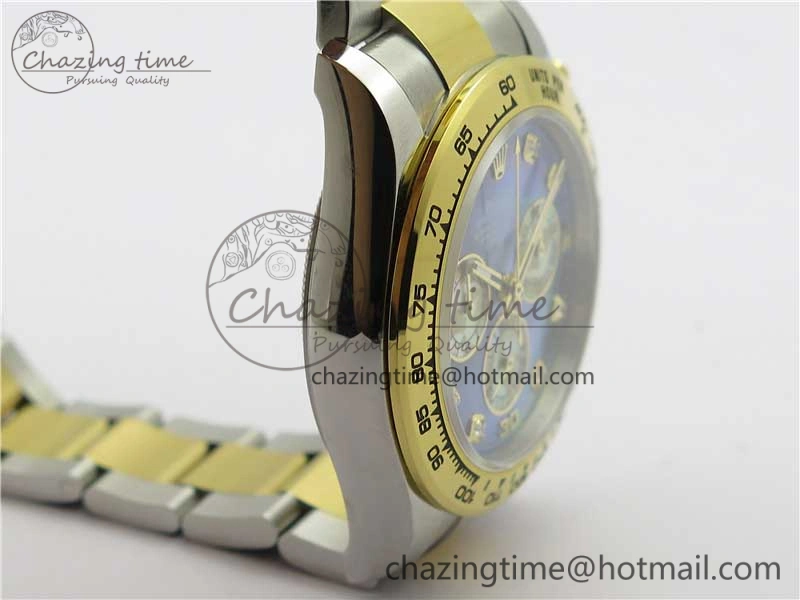 Daytona 116520 SS YG UBF Best Edition Ice Blue MOP Crystal Markers Dial on SS YG Bracelet A7750