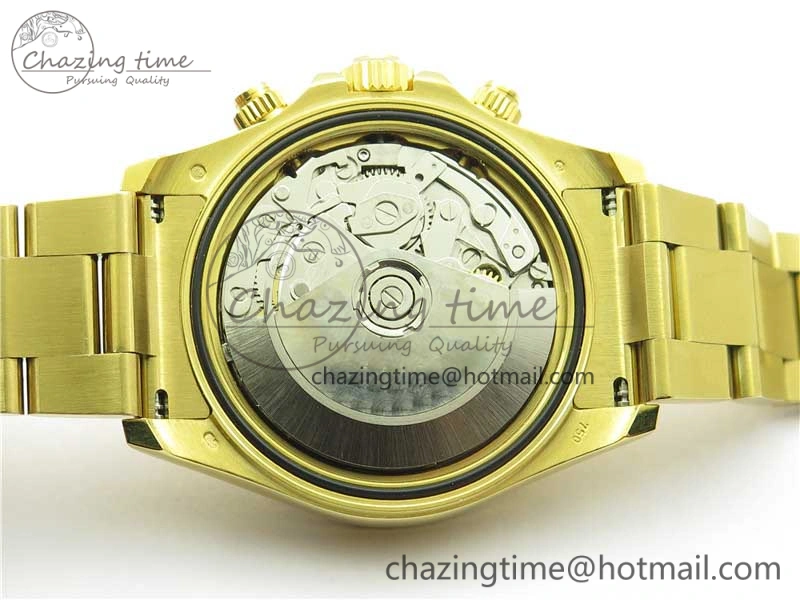 Daytona 116520 YG UBF Best Edition Ice Blue MOP Crystal Markers Dial on YG Bracelet A7750