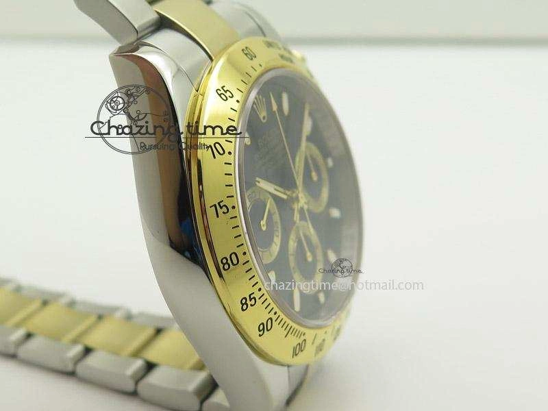 Daytona 116523 SS YG Black Dial On SS YG Bracelet A7750 JF