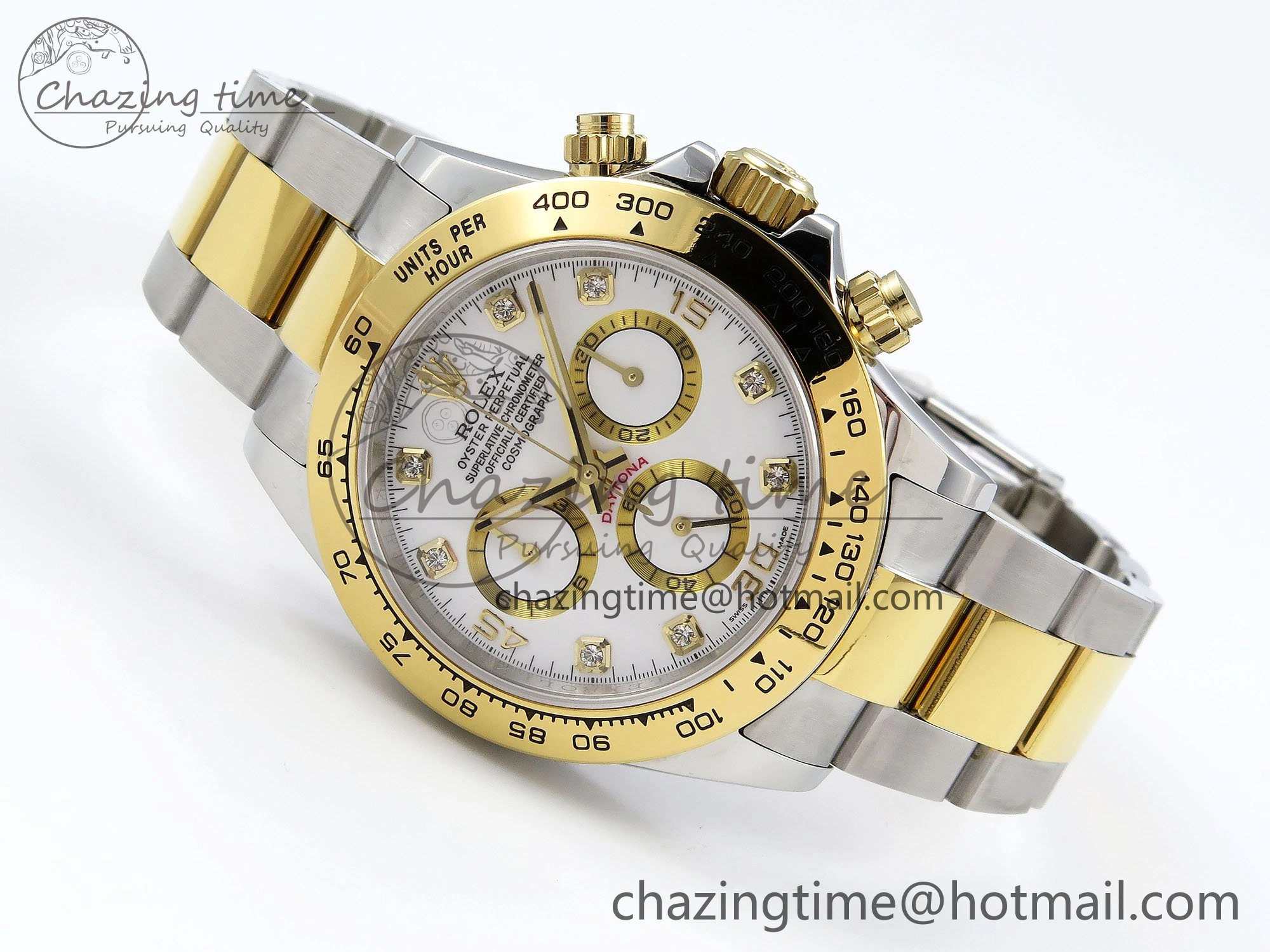 Daytona 116523 SS YG VRF 1:1 Best Edition White Diamonds Dial on SS YG Bracelet A7750