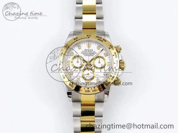 Daytona 116523 SS YG VRF 1:1 Best Edition White Diamonds Dial on SS YG Bracelet A7750