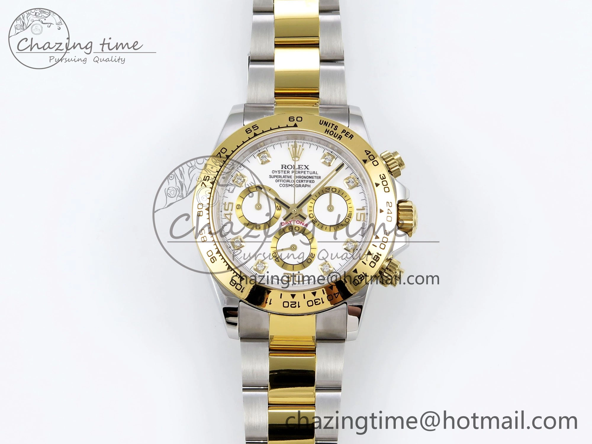 Daytona 116523 SS YG VRF 1:1 Best Edition White Diamonds Dial on SS YG Bracelet A7750