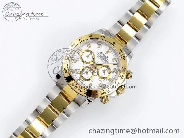 Daytona 116523 SS YG VRF 1:1 Best Edition White Diamonds Dial on SS YG Bracelet A7750