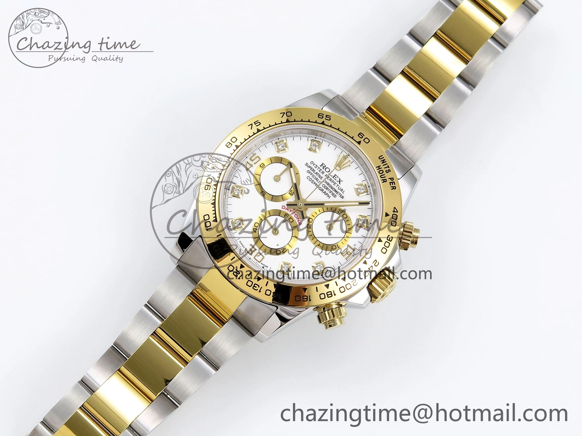 Daytona 116523 SS YG VRF 1:1 Best Edition White Diamonds Dial on SS YG Bracelet A7750