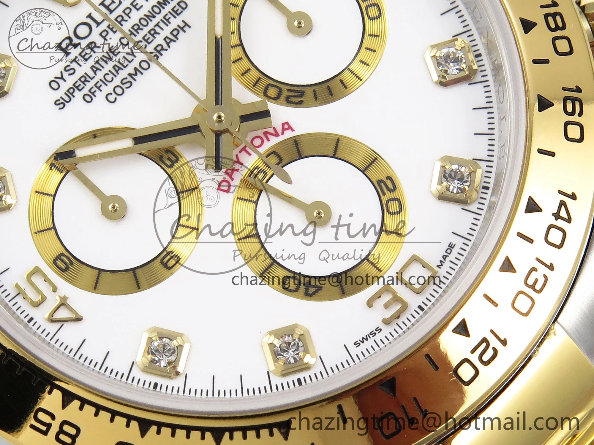 Daytona 116523 SS YG VRF 1:1 Best Edition White Diamonds Dial on SS YG Bracelet A7750