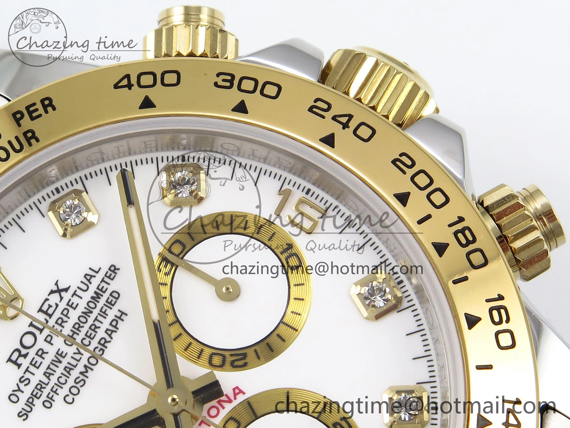 Daytona 116523 SS YG VRF 1:1 Best Edition White Diamonds Dial on SS YG Bracelet A7750