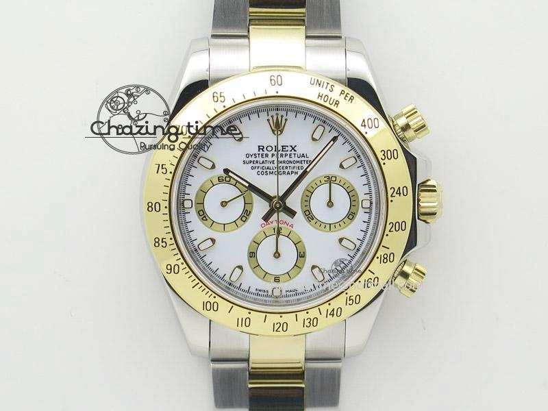 Daytona 116523 SS YG White Dial On SS YG Bracelet A7750 JF