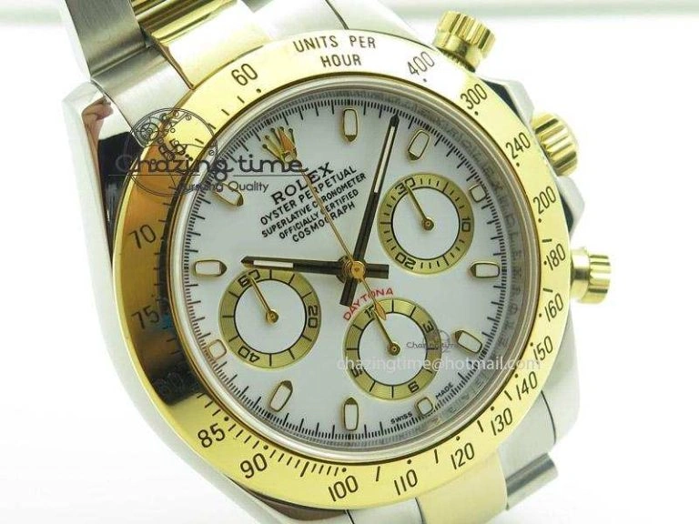 Daytona 116523 SS YG White Dial On SS YG Bracelet A7750 JF
