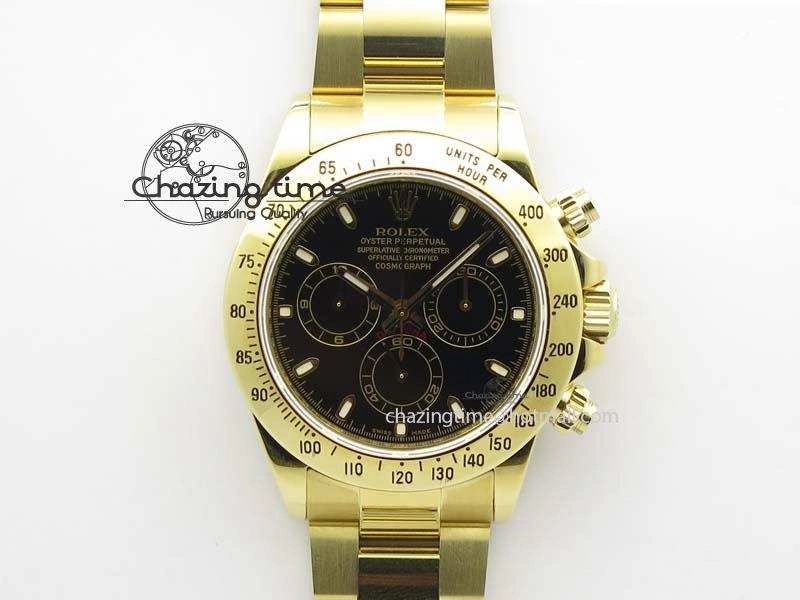 Daytona 116523 YG JF Best Edition Black Dial On YG Bracelet A7750