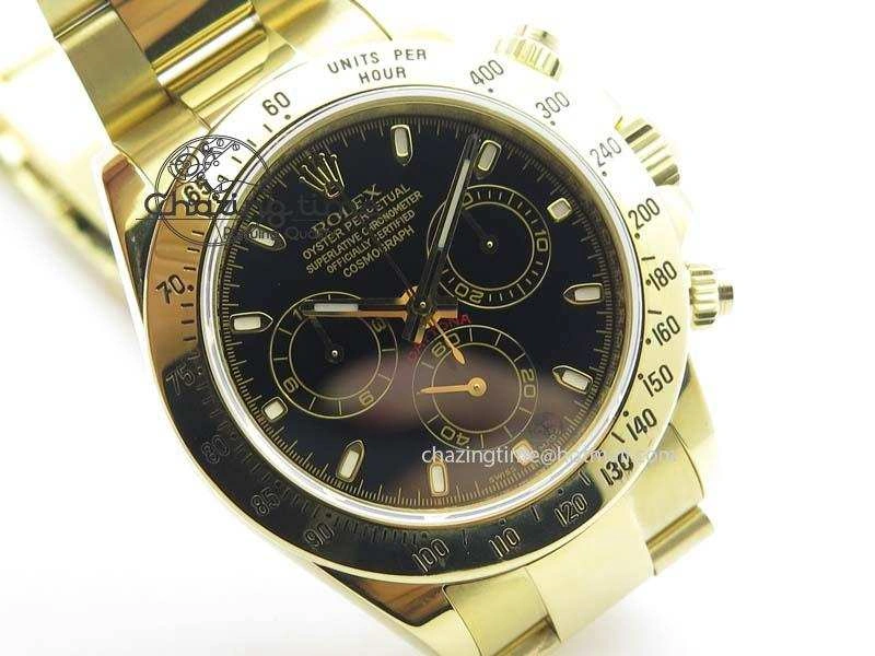 Daytona 116523 YG JF Best Edition Black Dial On YG Bracelet A7750