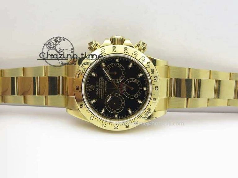 Daytona 116523 YG JF Best Edition Black Dial On YG Bracelet A7750
