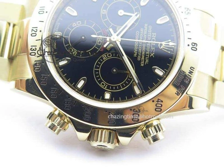 Daytona 116523 YG JF Best Edition Black Dial On YG Bracelet A7750