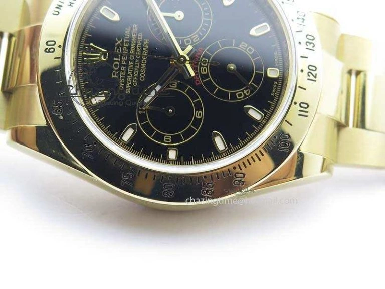 Daytona 116523 YG JF Best Edition Black Dial On YG Bracelet A7750