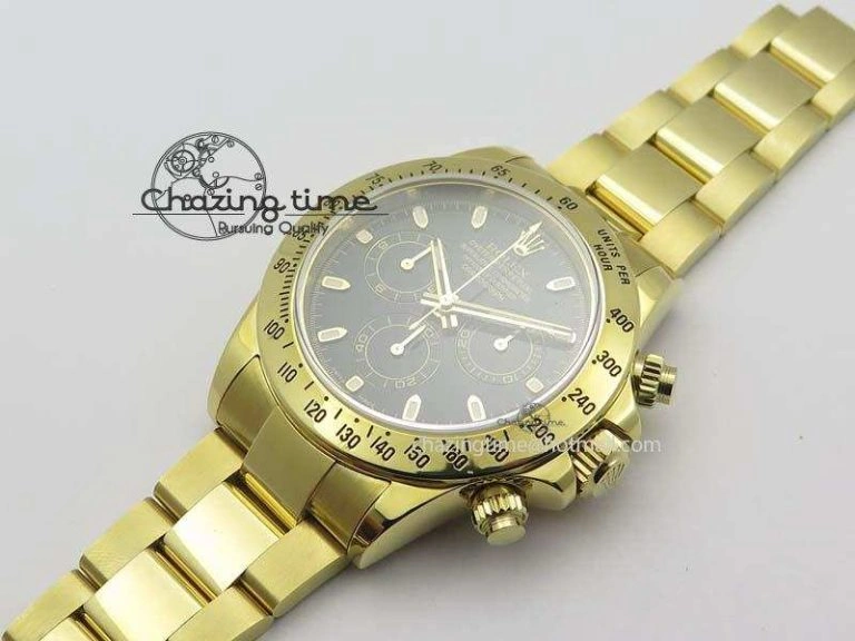 Daytona 116523 YG JF Best Edition Black Dial On YG Bracelet A7750