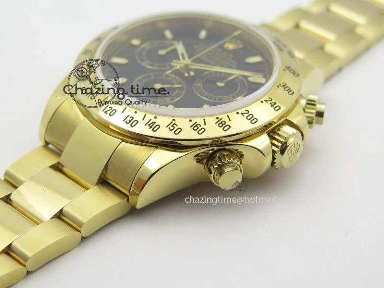 Daytona 116523 YG JF Best Edition Black Dial On YG Bracelet A7750