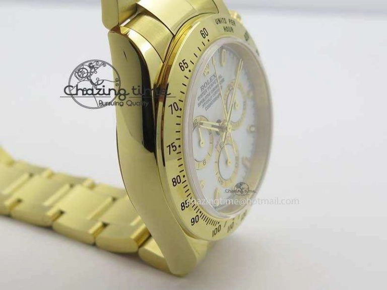 Daytona 116523 YG JF Best Edition White Dial On YG Bracelet A7750