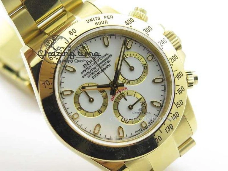 Daytona 116523 YG JF Best Edition White Dial On YG Bracelet A7750