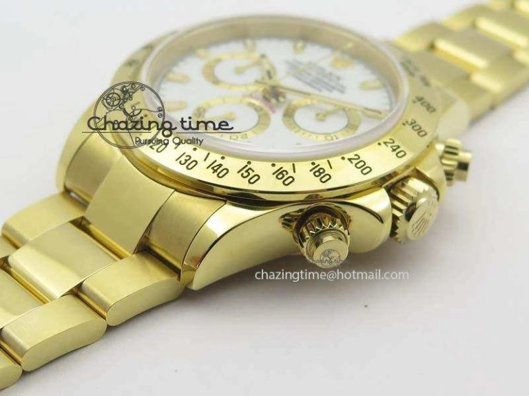Daytona 116523 YG JF Best Edition White Dial On YG Bracelet A7750