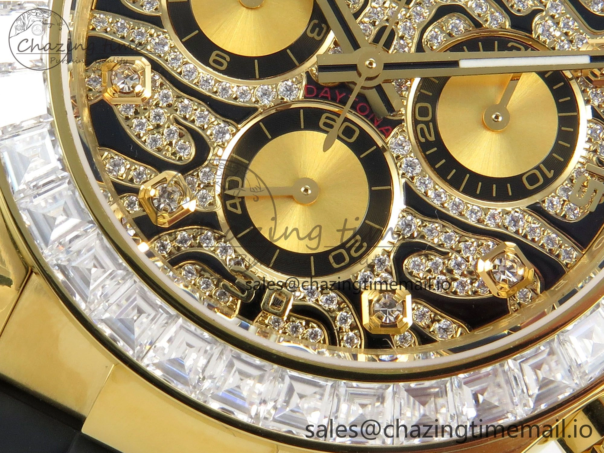 Daytona 116588TBR ‘Eye Of The Tiger’ YG 3CF 1:1 Best Edition Tiger Diamonds Dial on Oysterflex Strap SH4130 V2 (Mod Version)