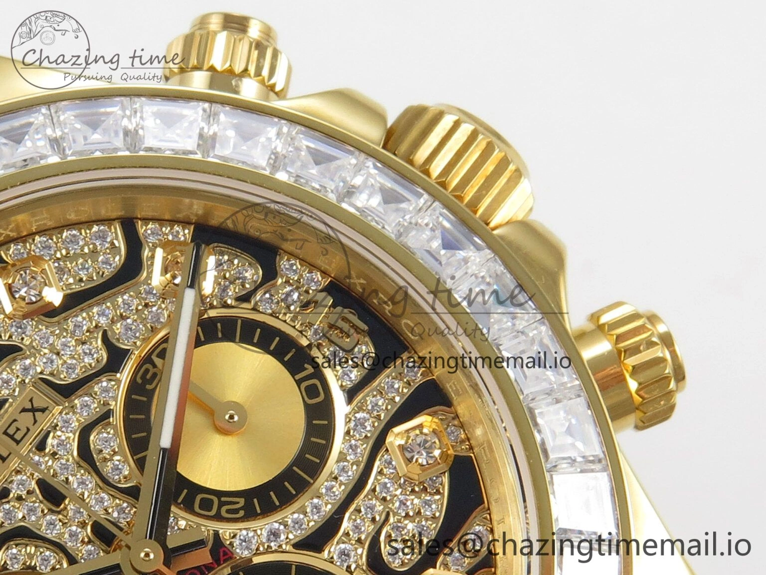Daytona 116588TBR ‘Eye Of The Tiger’ YG 3CF 1:1 Best Edition Tiger Diamonds Dial on Oysterflex Strap SH4130 V2 (Mod Version)