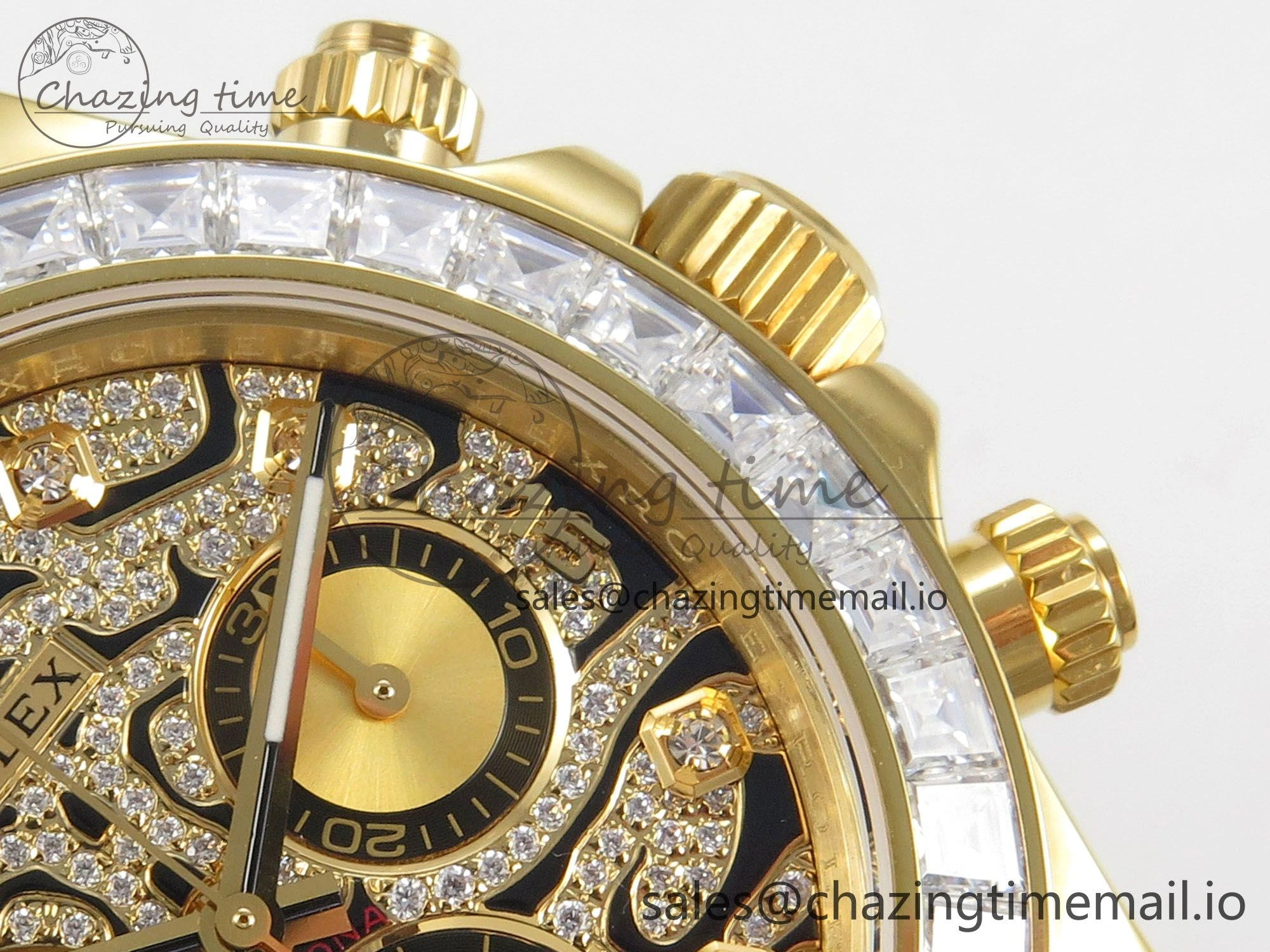 Daytona 116588TBR ‘Eye Of The Tiger’ YG 3CF 1:1 Best Edition Tiger Diamonds Dial on Oysterflex Strap SH4130 V2 (Mod Version)