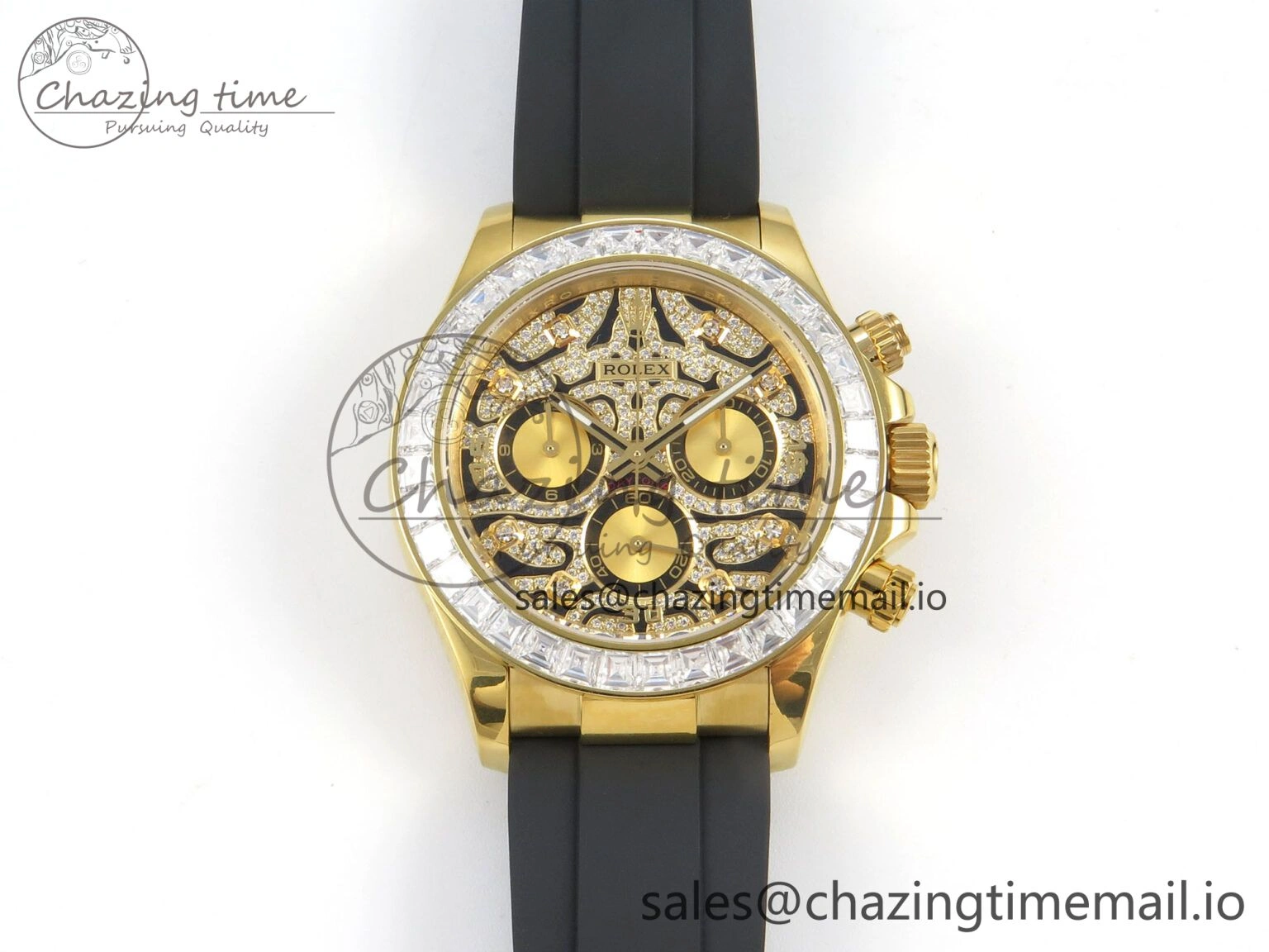 Daytona 116588TBR ‘Eye Of The Tiger’ YG 3CF 1:1 Best Edition Tiger Diamonds Dial on Oysterflex Strap SH4130 V2 (Mod Version)