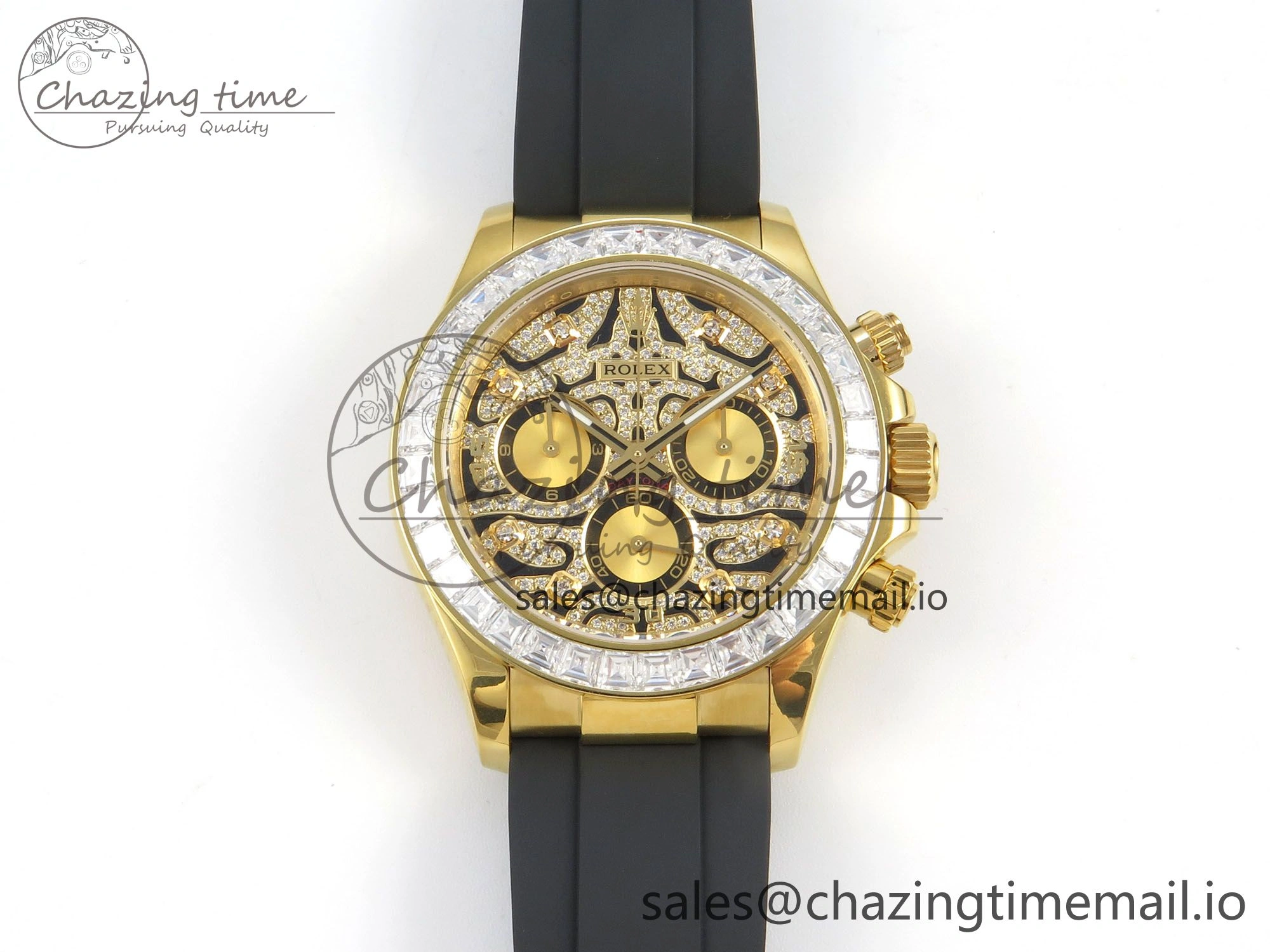 Daytona 116588TBR ‘Eye Of The Tiger’ YG 3CF 1:1 Best Edition Tiger Diamonds Dial on Oysterflex Strap SH4130 V2 (Mod Version)