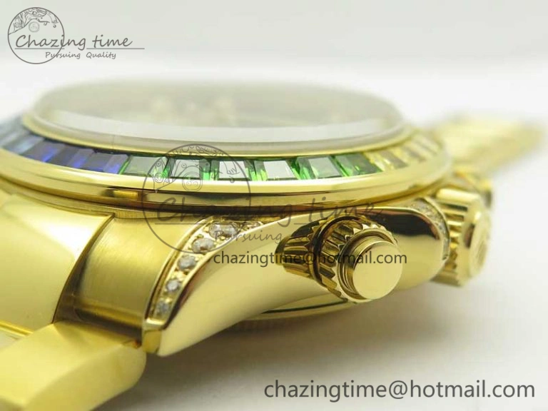 Daytona 116589RBOW YG Rainbow Crystal BLF Best Edition Black Dial on YG Bracelet A4130