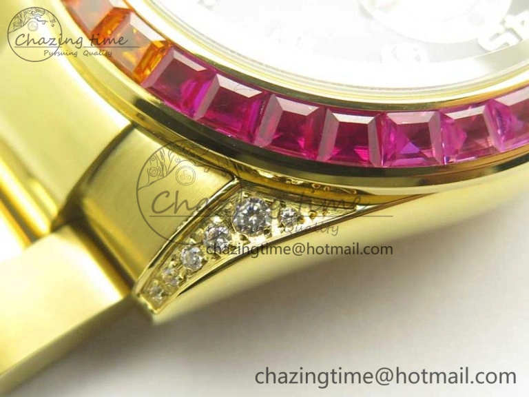 Daytona 116589RBOW YG Rainbow Crystal BLF Best Edition Black Dial on YG Bracelet A4130