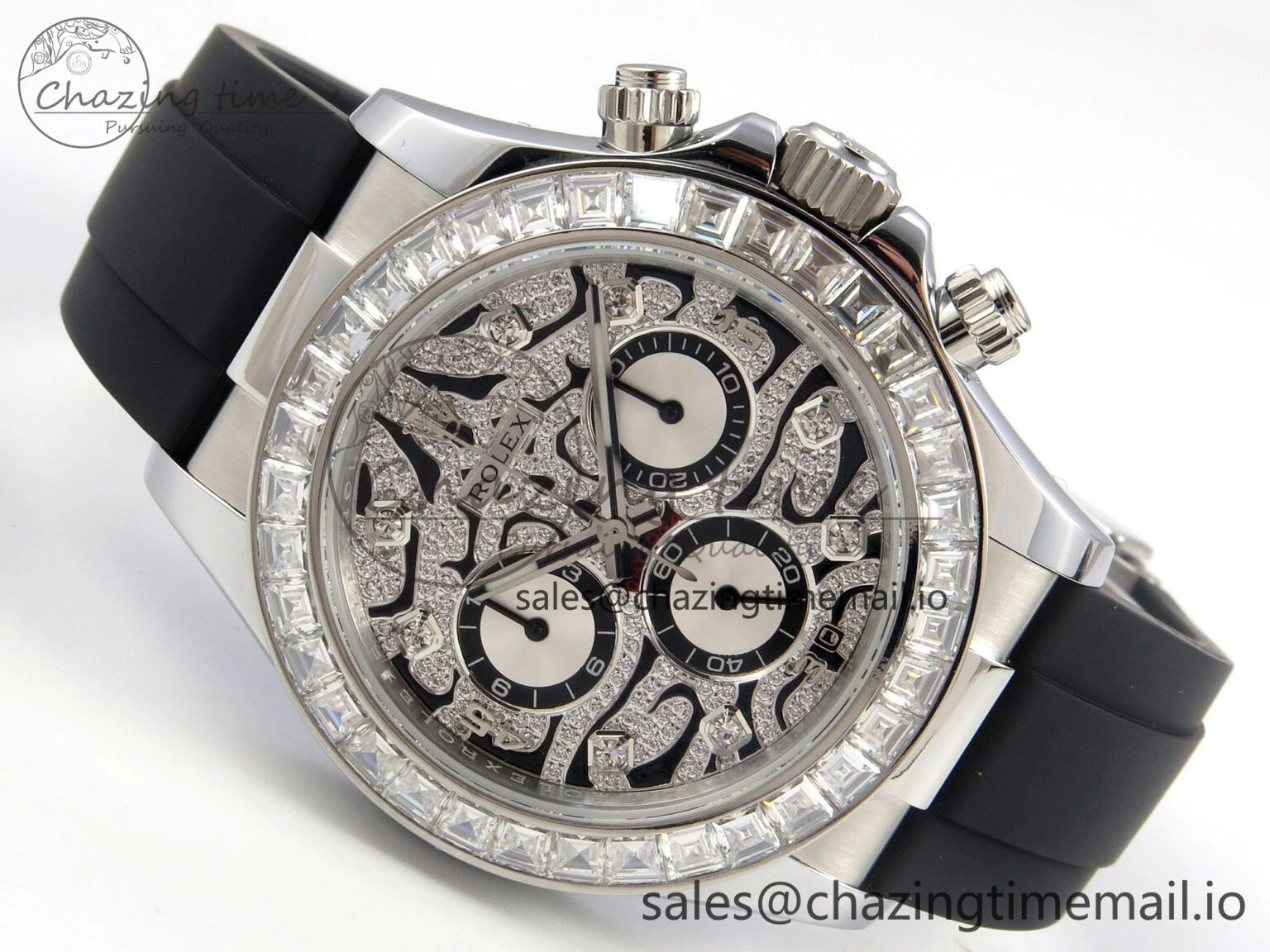 Daytona 116589TBR ‘Eye Of The Tiger’ SS 3CF 1:1 Best Edition Tiger Diamonds Dial on Oysterflex Strap SH4130 V2 (Mod Version)