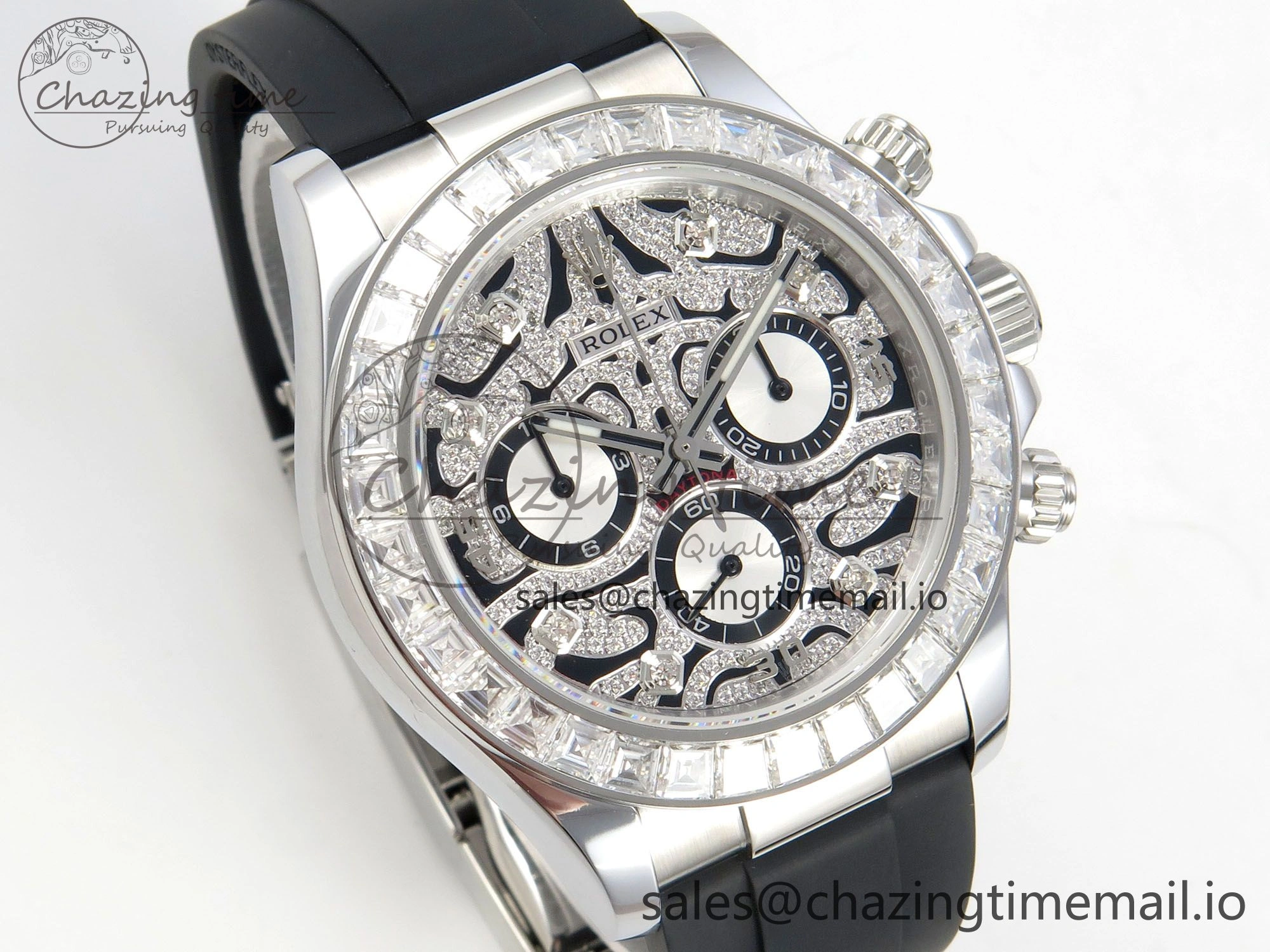 Daytona 116589TBR ‘Eye Of The Tiger’ SS 3CF 1:1 Best Edition Tiger Diamonds Dial on Oysterflex Strap SH4130 V2 (Mod Version)