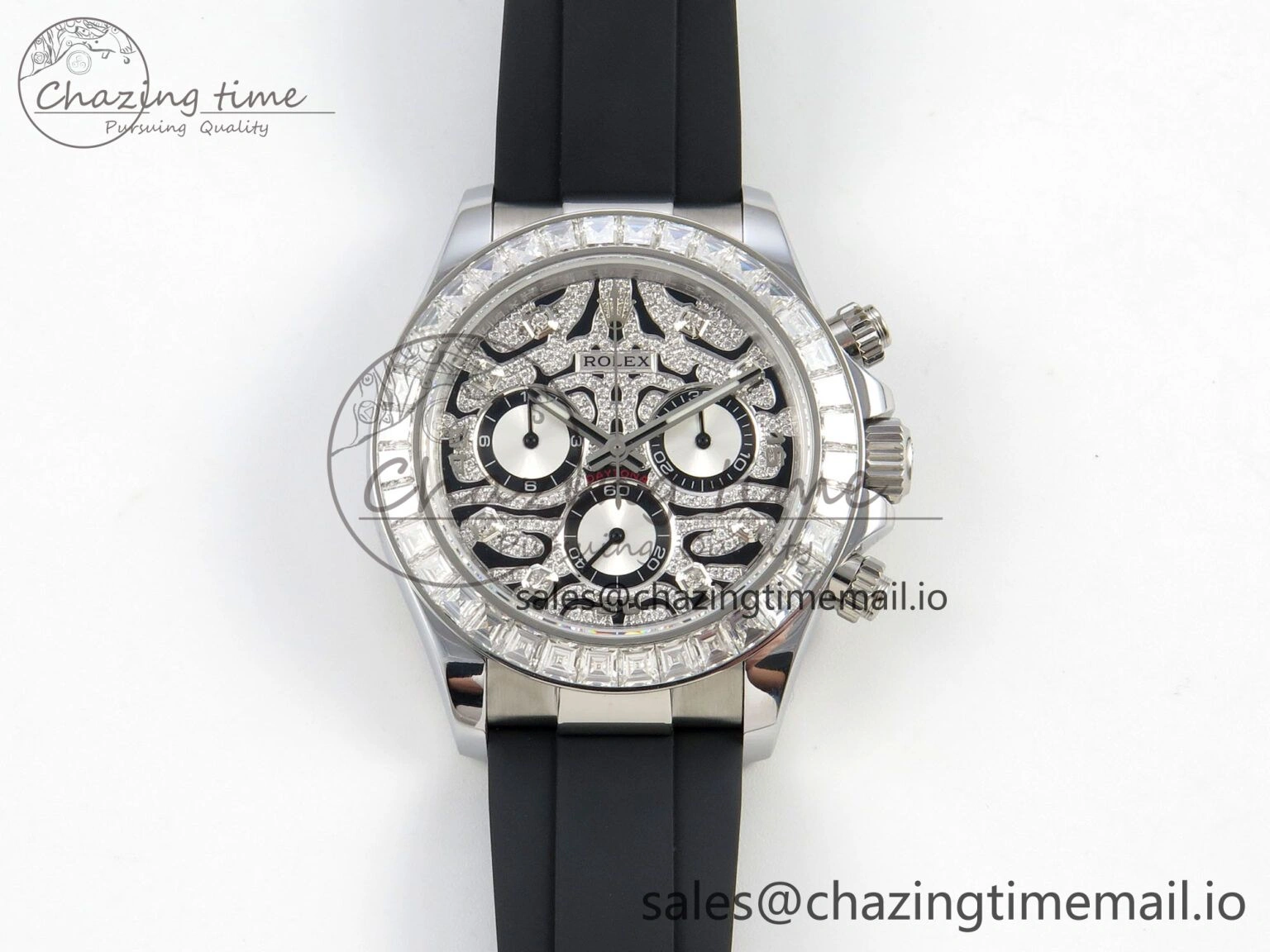 Daytona 116589TBR ‘Eye Of The Tiger’ SS 3CF 1:1 Best Edition Tiger Diamonds Dial on Oysterflex Strap SH4130 V2 (Mod Version)