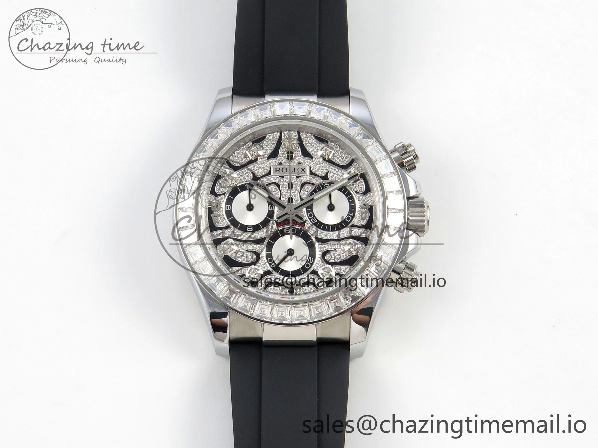 Daytona 116589TBR ‘Eye Of The Tiger’ SS 3CF 1:1 Best Edition Tiger Diamonds Dial on Oysterflex Strap SH4130 V2 (Mod Version)