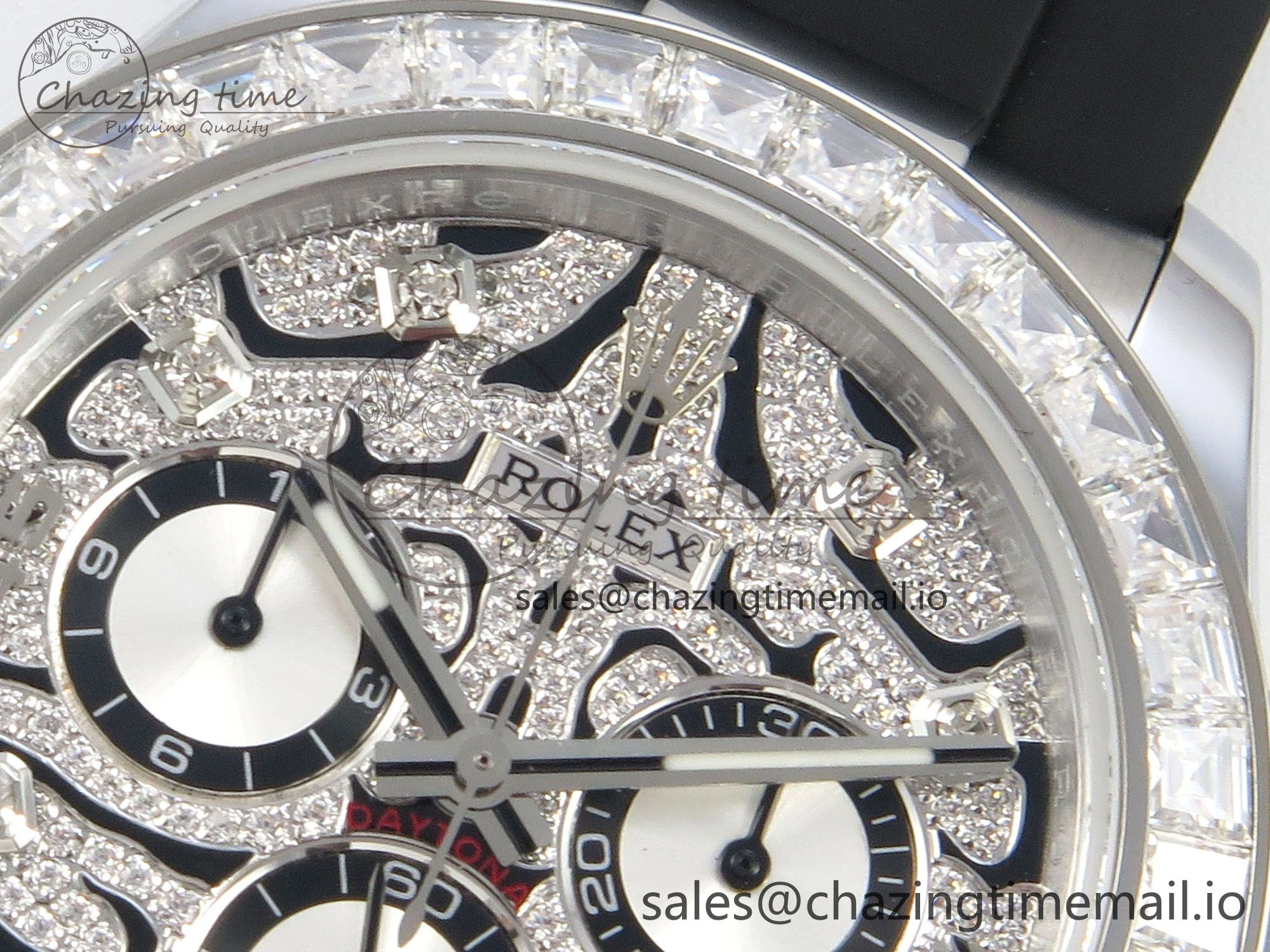 Daytona 116589TBR ‘Eye Of The Tiger’ SS 3CF 1:1 Best Edition Tiger Diamonds Dial on Oysterflex Strap SH4130 V2 (Mod Version)