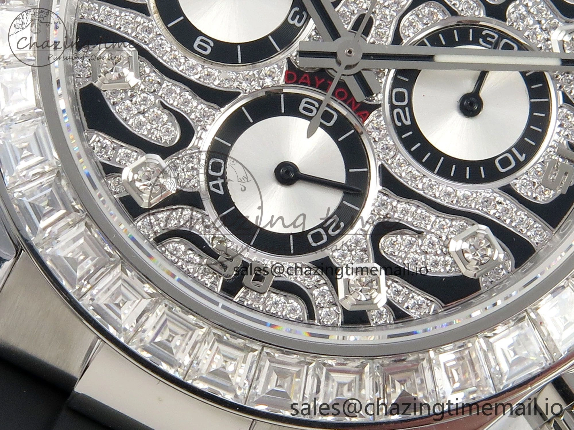 Daytona 116589TBR ‘Eye Of The Tiger’ SS 3CF 1:1 Best Edition Tiger Diamonds Dial on Oysterflex Strap SH4130 V2 (Mod Version)